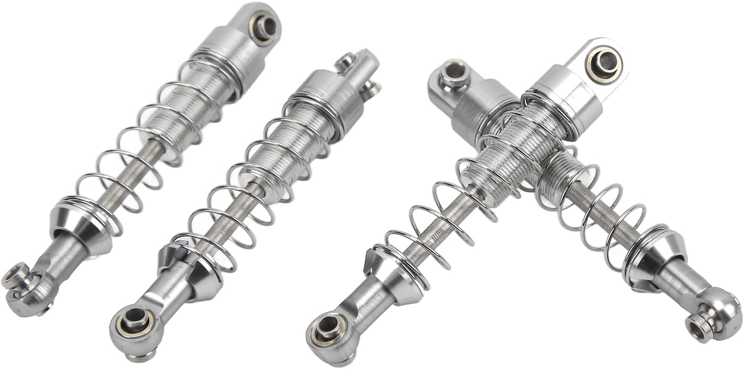RC Car Shock Absorber,2 Pairs RC Metal Shock Absorber 60mm RC Car Modification Parts for WPL C14 C24 MN D90 99S (Silver)