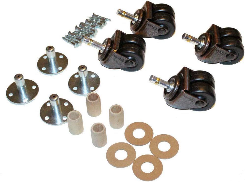 Upright Piano Wheels Casters - Set of 4 - Dual Rubber Wheels