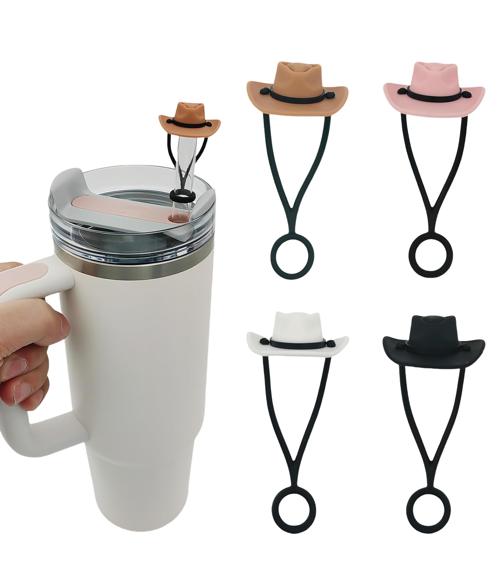 4 Pcs Stanley Cup Accessories, Silicone Cowboy Hat Shapes Straw Cover, Straw Topper Straw Stopper Straw Cover Cap Cups Accessories Straw Tips Lids Protectors, Straw Cover for 10 mm Diameter Straw (B0DBZXQVW7) Amazon Price History, Amazon Price Tracker