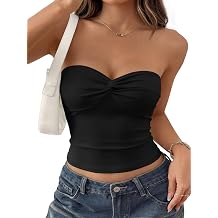 Trendy Queen Womens Strapless Going Out Summer Tube Tops Black S