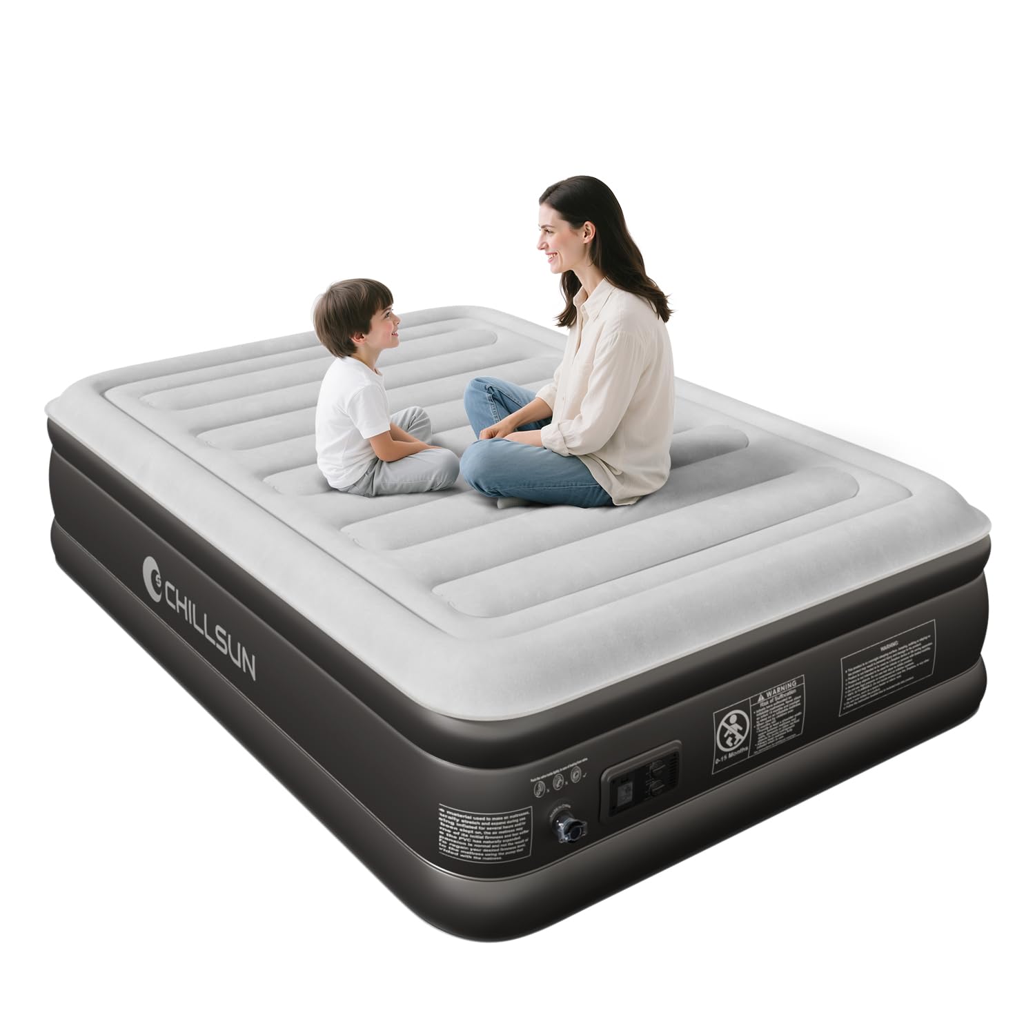 CHILLSUN Air Mattress Full with Built-in Pump,18'' Comfortable Blow Up Colchones Inflables Mattress for Home,Guests,Foldable,Portable Bed for Adults,Durable Airbed Supports Up to 600 lbs