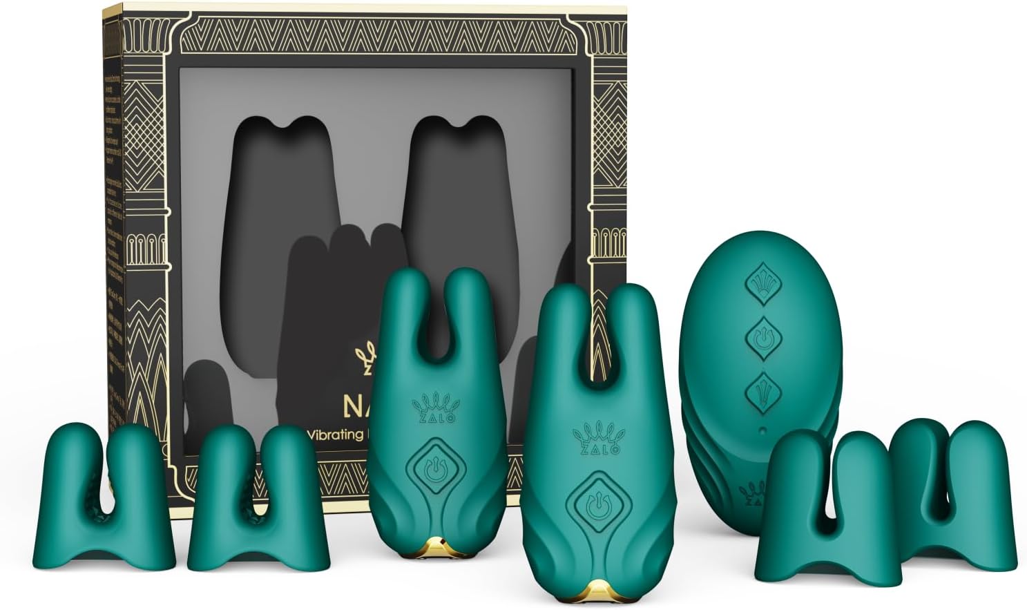 ZALO Nave Vibrating Nipple Clamps | Turquoise Green