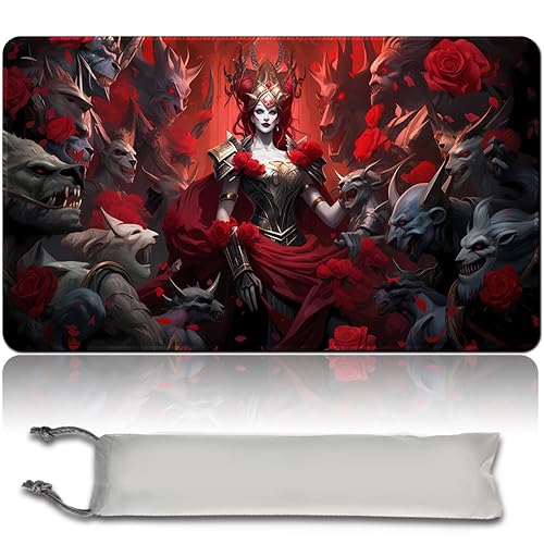 Alfombrilla de juego MTG de juego de mesa + bolsa impermeable gratis, bordes cosidos, superficie de goma lisa