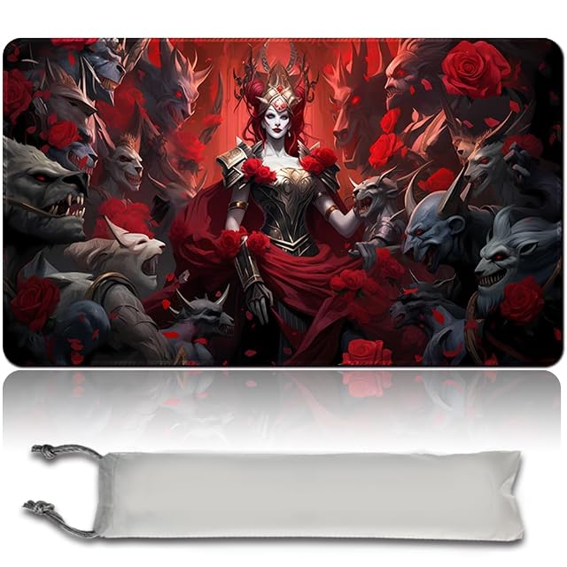 Alfombrilla de juego MTG de juego de mesa + bolsa impermeable gratis, bordes cosidos, superficie de goma lisa