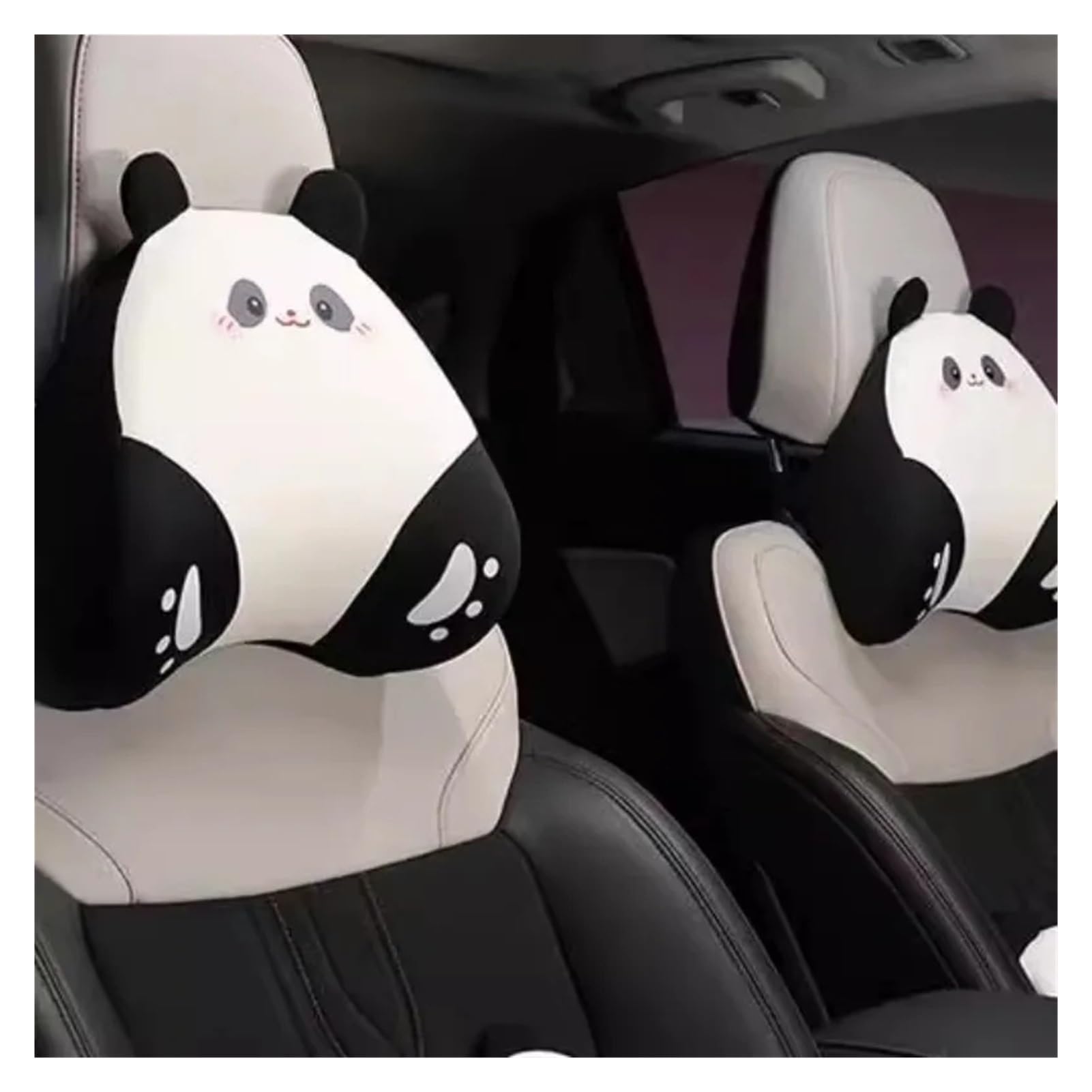 Hiverni car seat cushion 1/2Pcs Cute Panda Memory Foam Car Headrest Neck Pillow(2pcs)