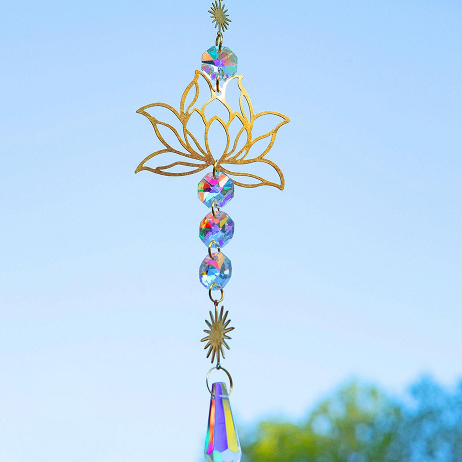 Attrape-soleil En Forme De Fleur De Lotus Avec Prisme En