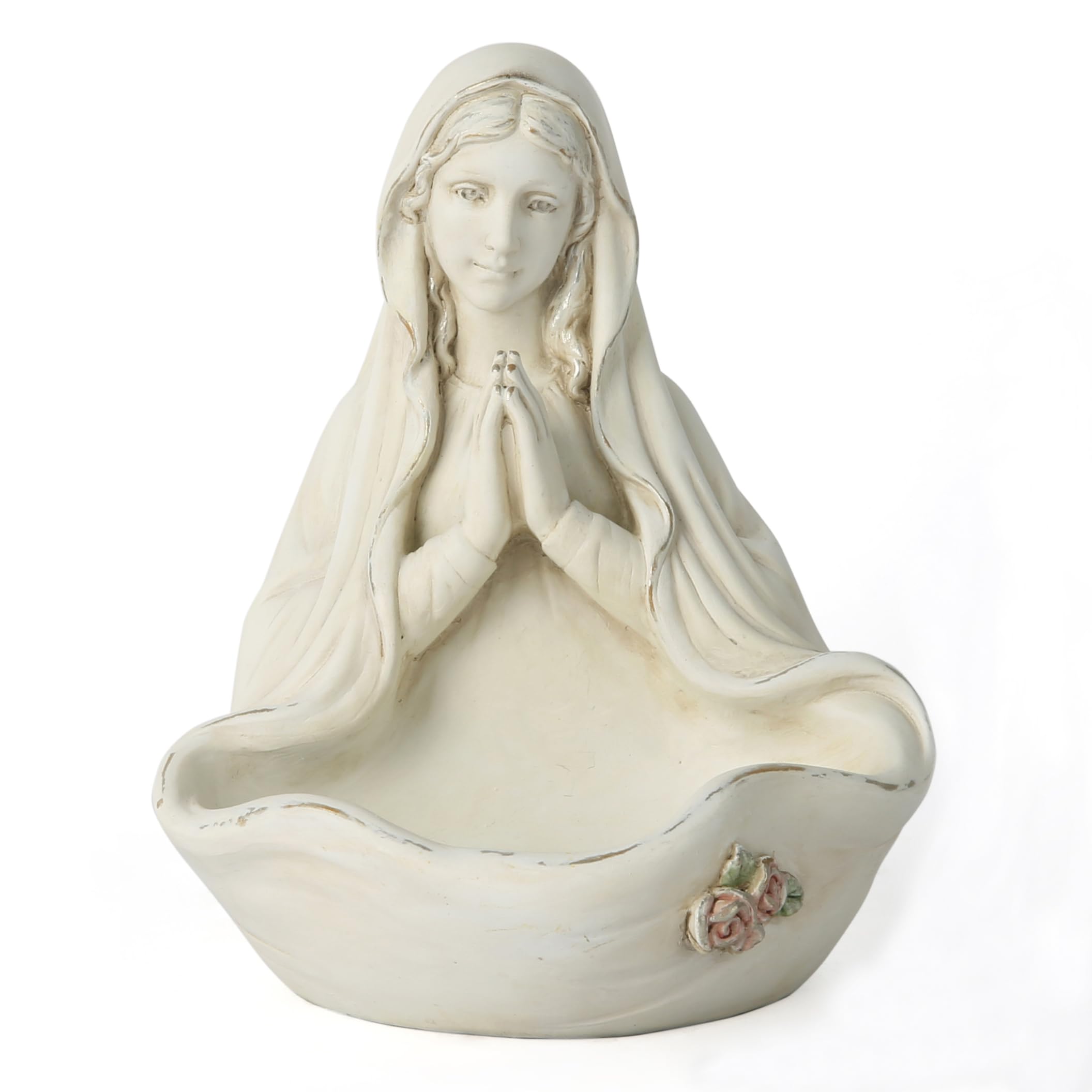 BC Catholic Blessed Virgin Mary Statue Holy Mother Figure Tabletop Rosary Jewelry Holder Brithday Gift to Mom Catholic