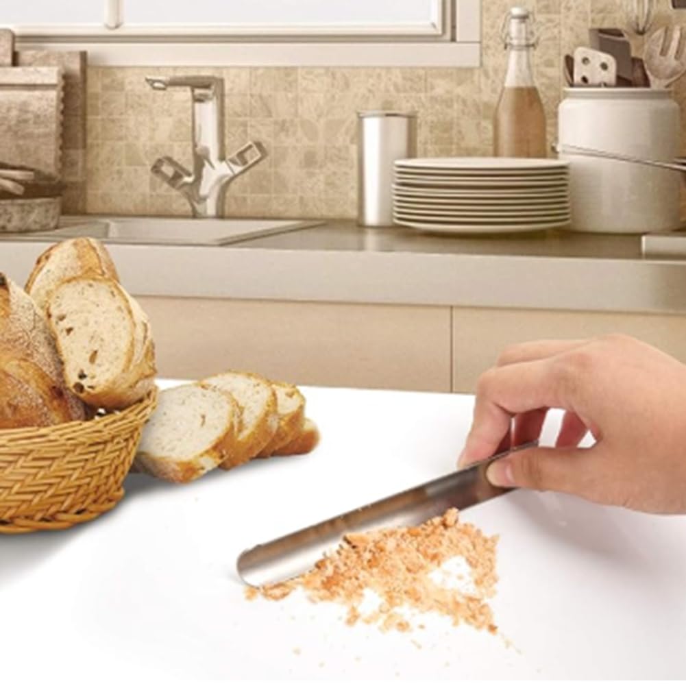 Lot de 5 ramasse-miettes de table en acier pour plan de travail de cuisine Noir