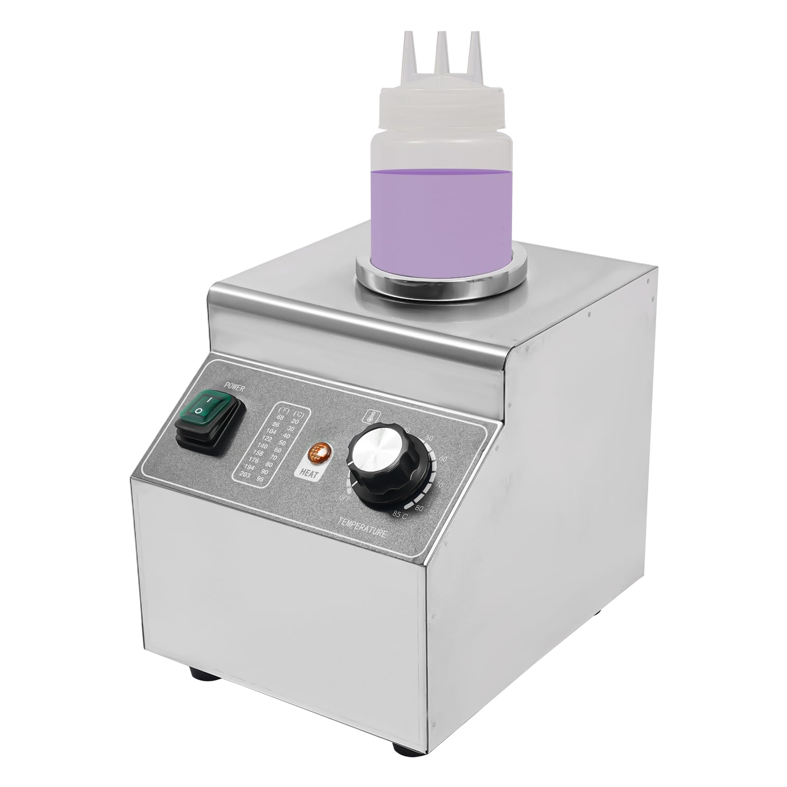 Scaldavivande elettrico per salse, cioccolato, formaggio, bottiglia da 680 ml, 100 W, in acciaio inox, per ristoranti, caffetterie, panetterie