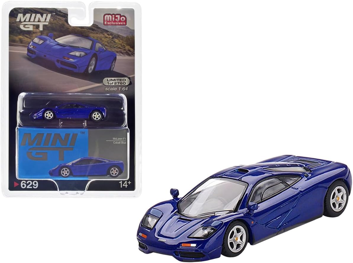 True Scale Miniatures Model Car Compatible with McLaren F1 Cobalt Blue 1/64 Diecast Model Car MGT00629