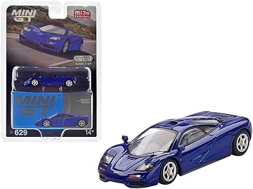 True Scale Miniatures Model Car Compatible with McLaren F1 Cobalt Blue 1/64 Diecast Model Car MGT00629