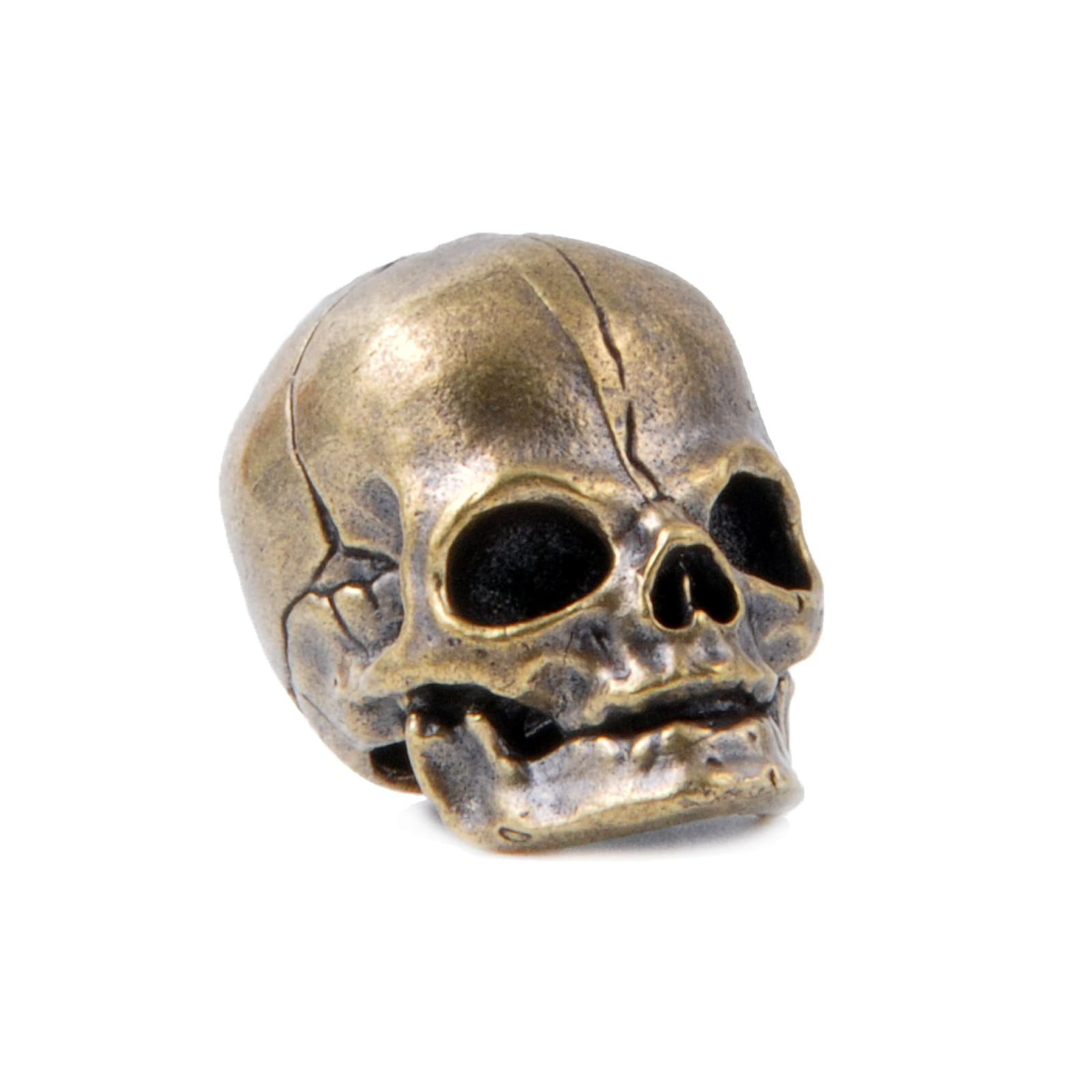 FLAMEDUKE Knife Lanyard Beads, Paracord Beads, 550 Paracord Beads, Skull Beads,Hand Casted Copper Skull Charms,for EDC DIY Paracord Accessories, Charms Beard Beads for Men (FD-049-G)