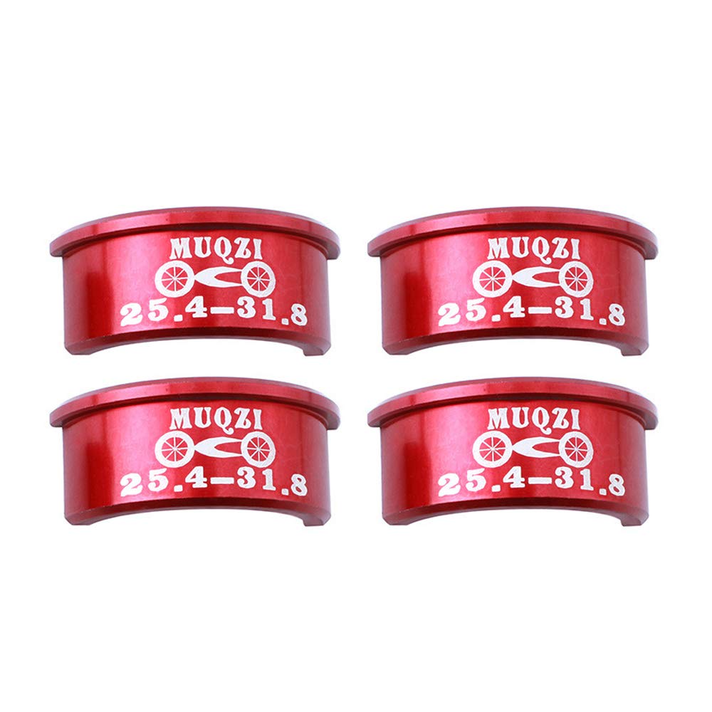 VOANZO 4PCS/SET Red Aluminum Alloy Reducing Sleeve Shim Adapter Bicycle Handle Conversion Sleeve