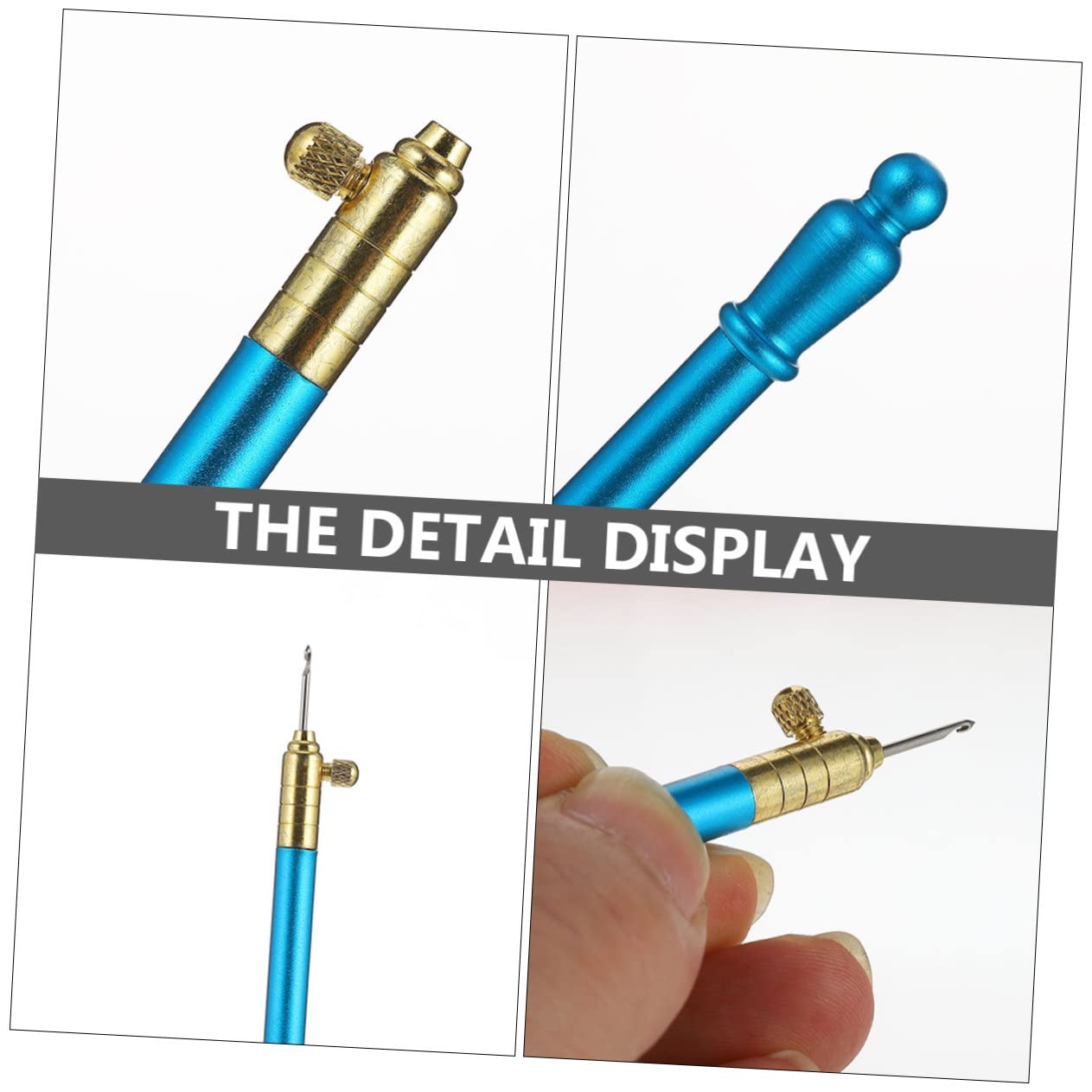 HOODANCOS 3juegos Agujas De Bordado Punch Needle Mango Ergonómico y Antideslizante Para Manualidades De Costura Kit De Agujas Para Tejer y Bordar Para Proyectos Creativos
