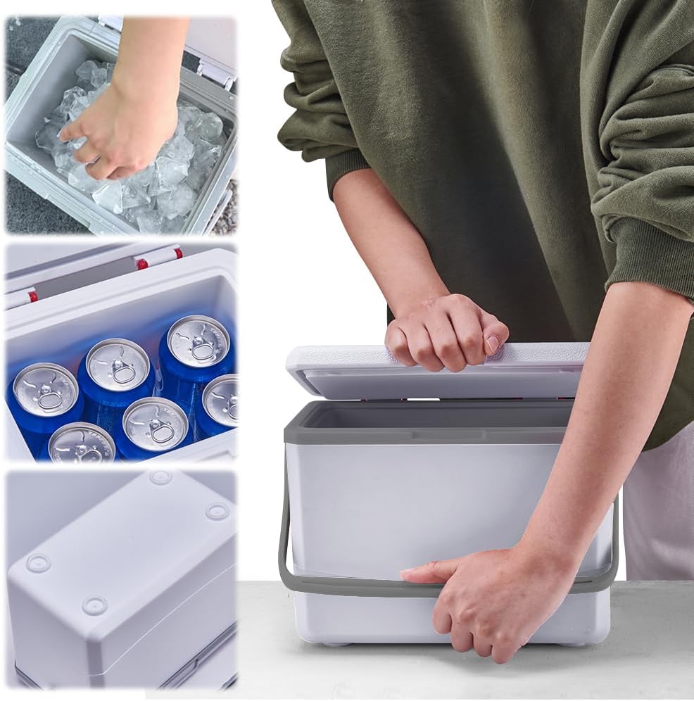 Mini Insulated Hard Cooler Lunch Box, 5 Quart Small Cooler with Handle, Portable Ice Retention Cooler Lunch Boxes for Camping, Picnic, Beach