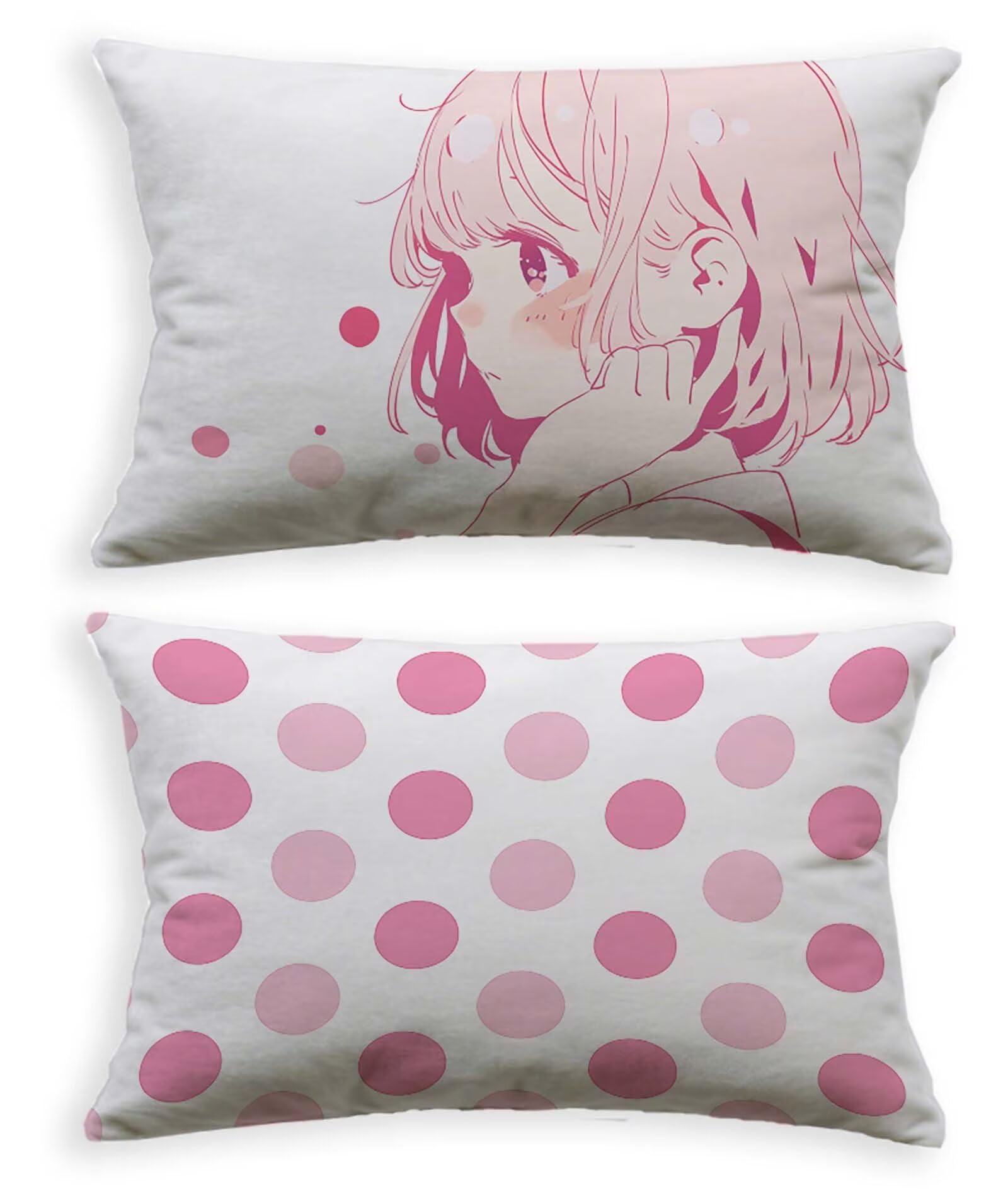 Housse de coussin rose 50x70 cm lot de 2 en velours rectangulaire O-263LQ