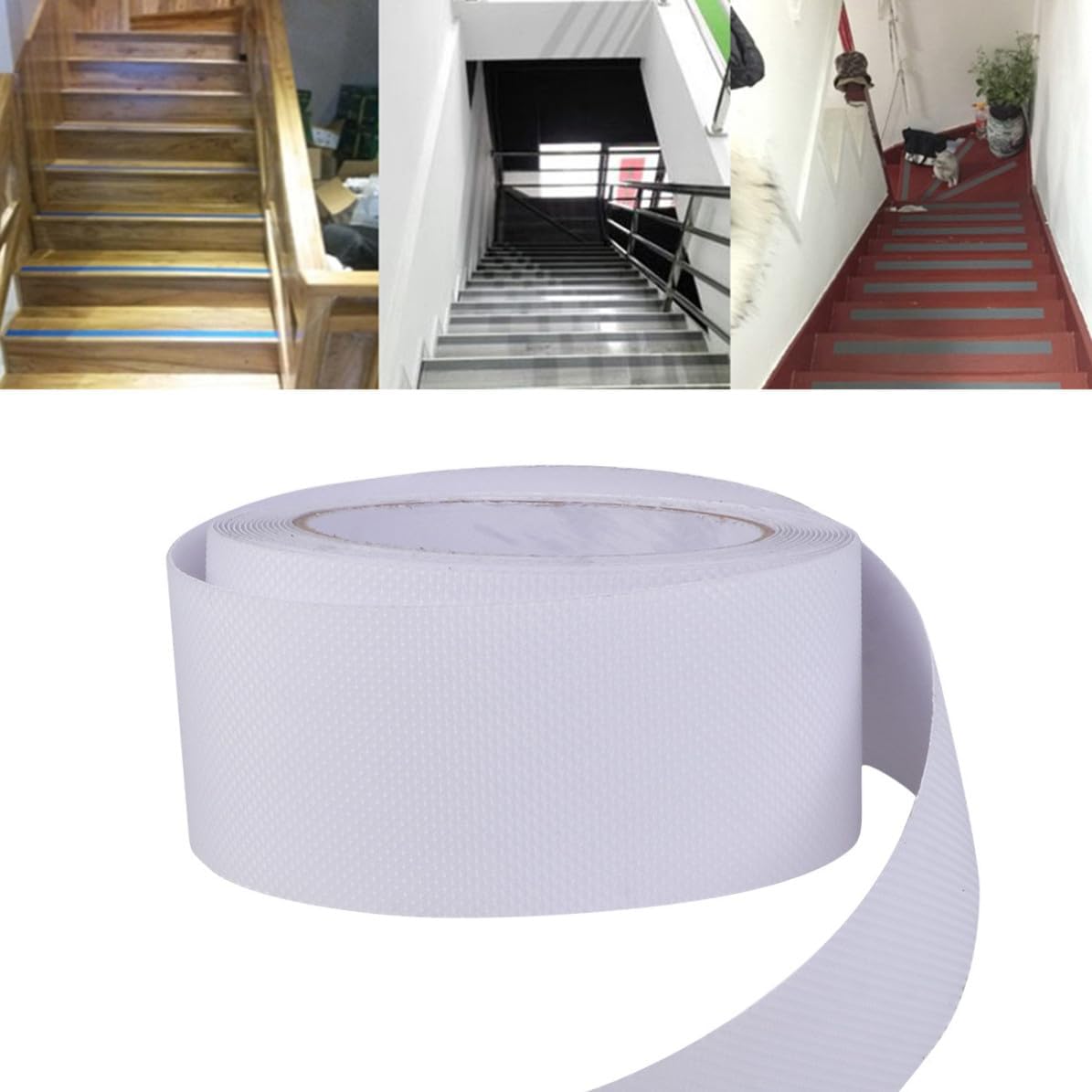 Anti Slip Strips Bath Safety Tape for Bathtubs and Floors White