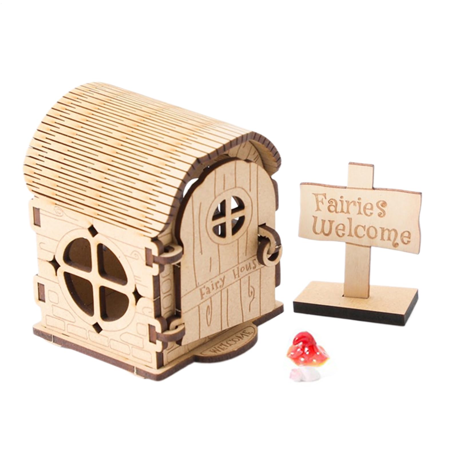 Fairy House Craft, Diy Building Kit, Wooden Craft Set with Painting Activity, Mini Fairy Home with Decorative Details, Diy Kit, Crafts Activity for Home Decor Birthday Party Gift