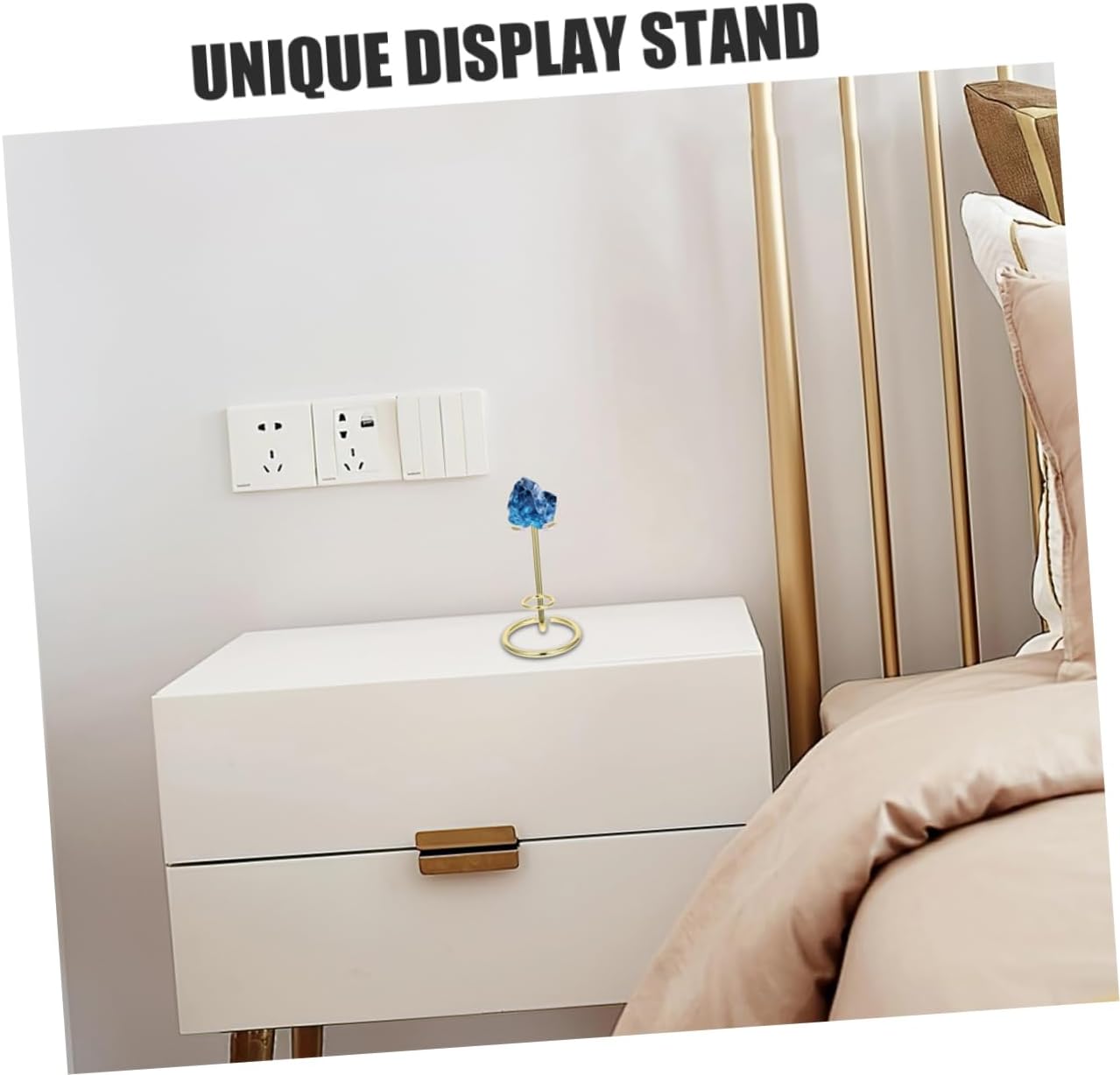 Crystal Scepter Energy Stone Display Stand Iron Holder Pedestal