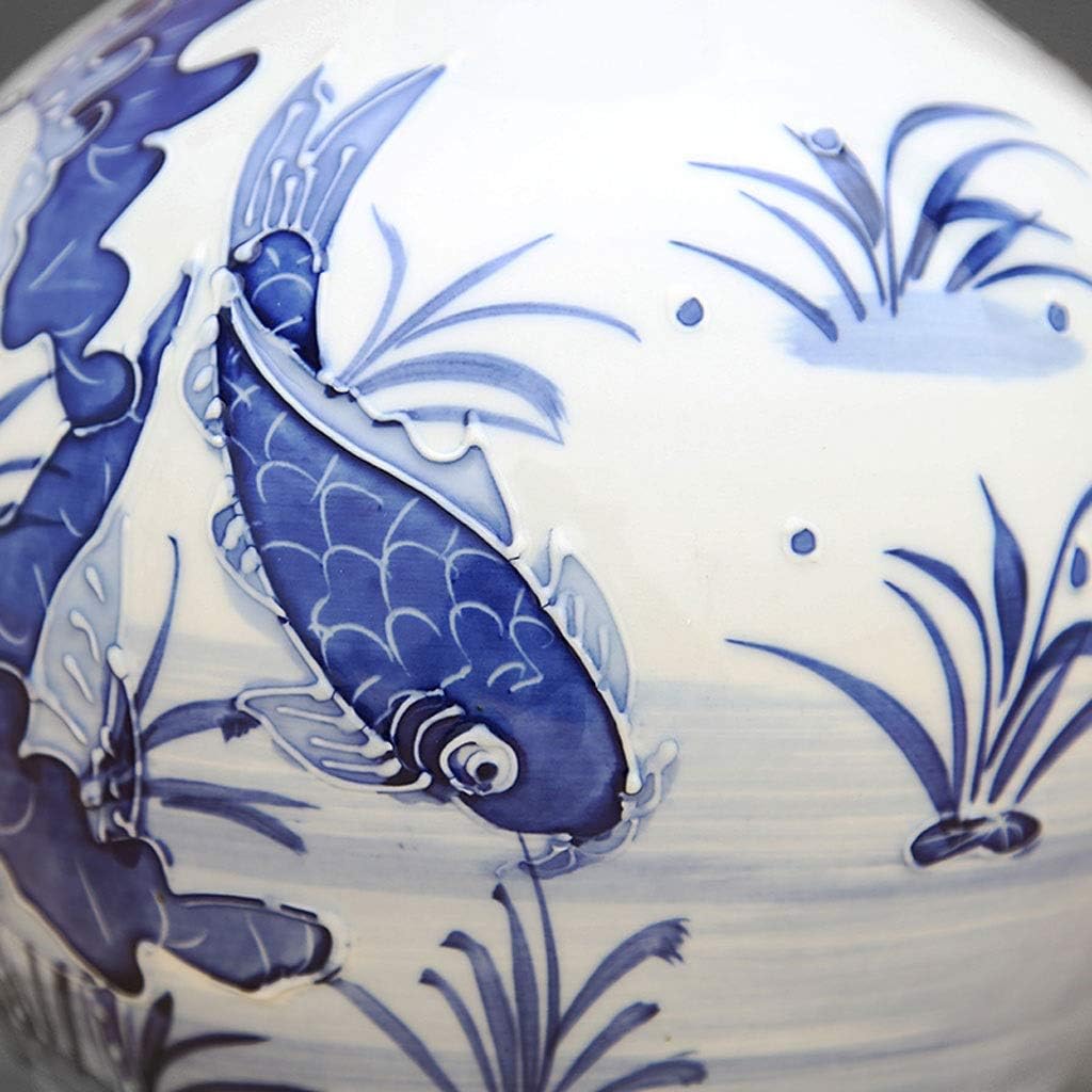 ドライフラワー花瓶 陶器 手描き 彫刻 クリア 蓮 青白磁 花瓶