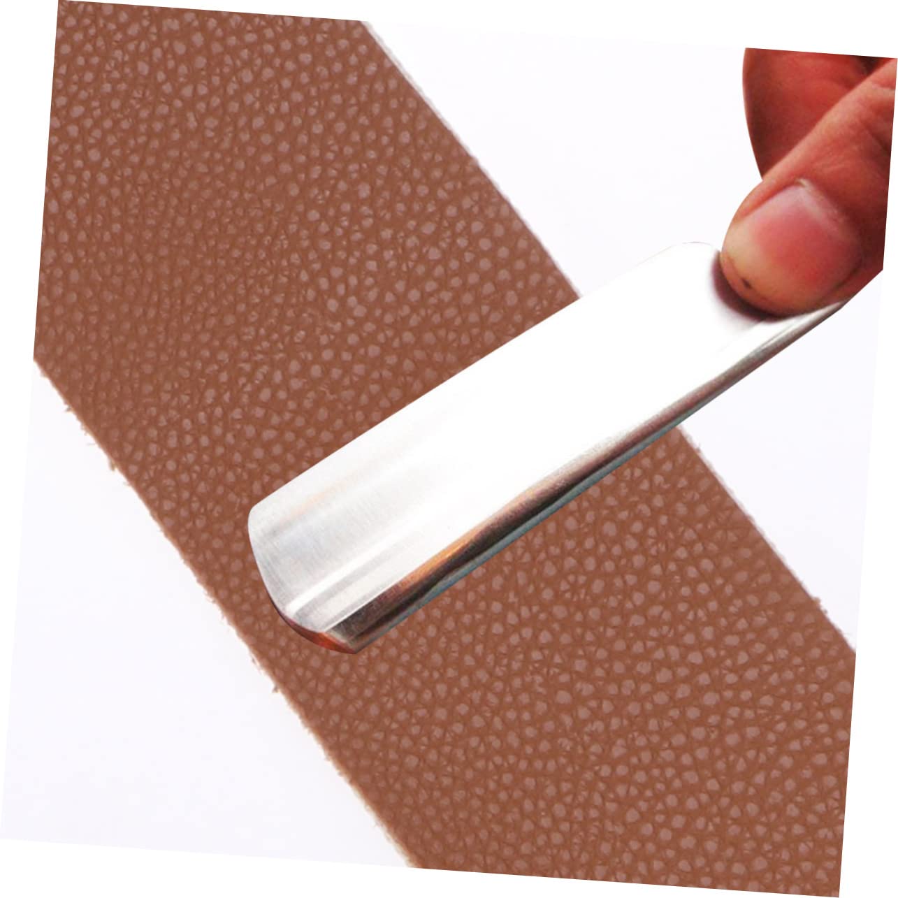 2pcs Double Layer Leather Strop for Straight Razor and Knives Professional Barber Grinding Cloth Random Construction for Precision Sharpening