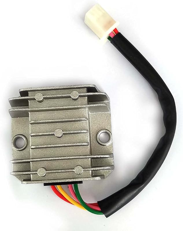 FainWan 4 Cables 4 Pines 12V Full Wave Rectificador Regulador de Tensión Universal Compatible con Motocicleta Pit Dirt Bike Quad CG125 150 200 250CC Motocicletas ATVs Ciclomotores Buggy