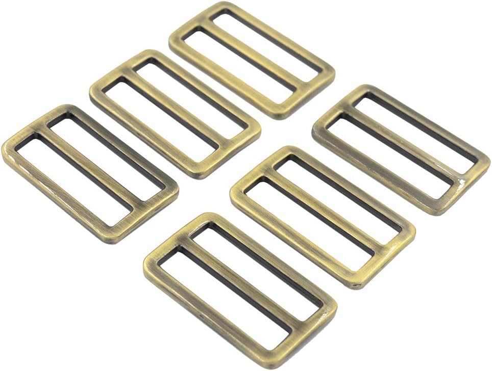 DGOL 10pcs 1-1/2" Slider Webbing Strap Tri Glide Buckles Zinc Alloy Tri-glide Buttons Fasteners
