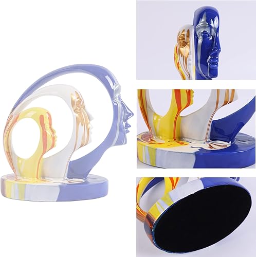 Miniatura 7 de DOVDOV Estatua colorida de cara de pensador, escultura artística moderna para decoración del hogar, mesa de centro de sala de estar, mesa de