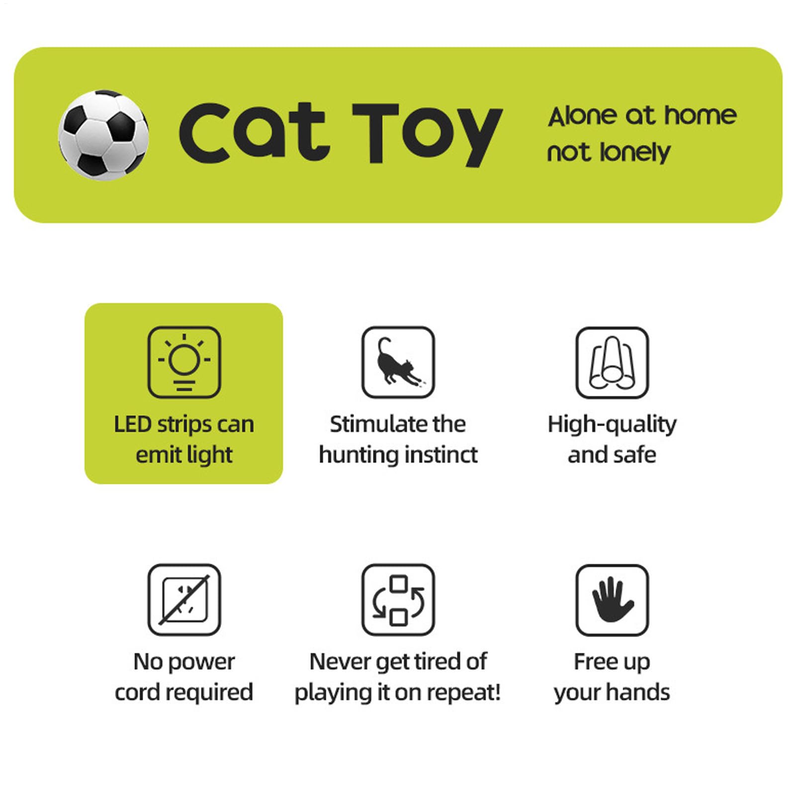 Juguetes para Gato Tipo Pelota Juegos interactivos de fútbol para mascotas | Juguetes divertidos para gatitos para Entrenamiento, Ejercicio, Estimulación Mental, Simulación de Ca
