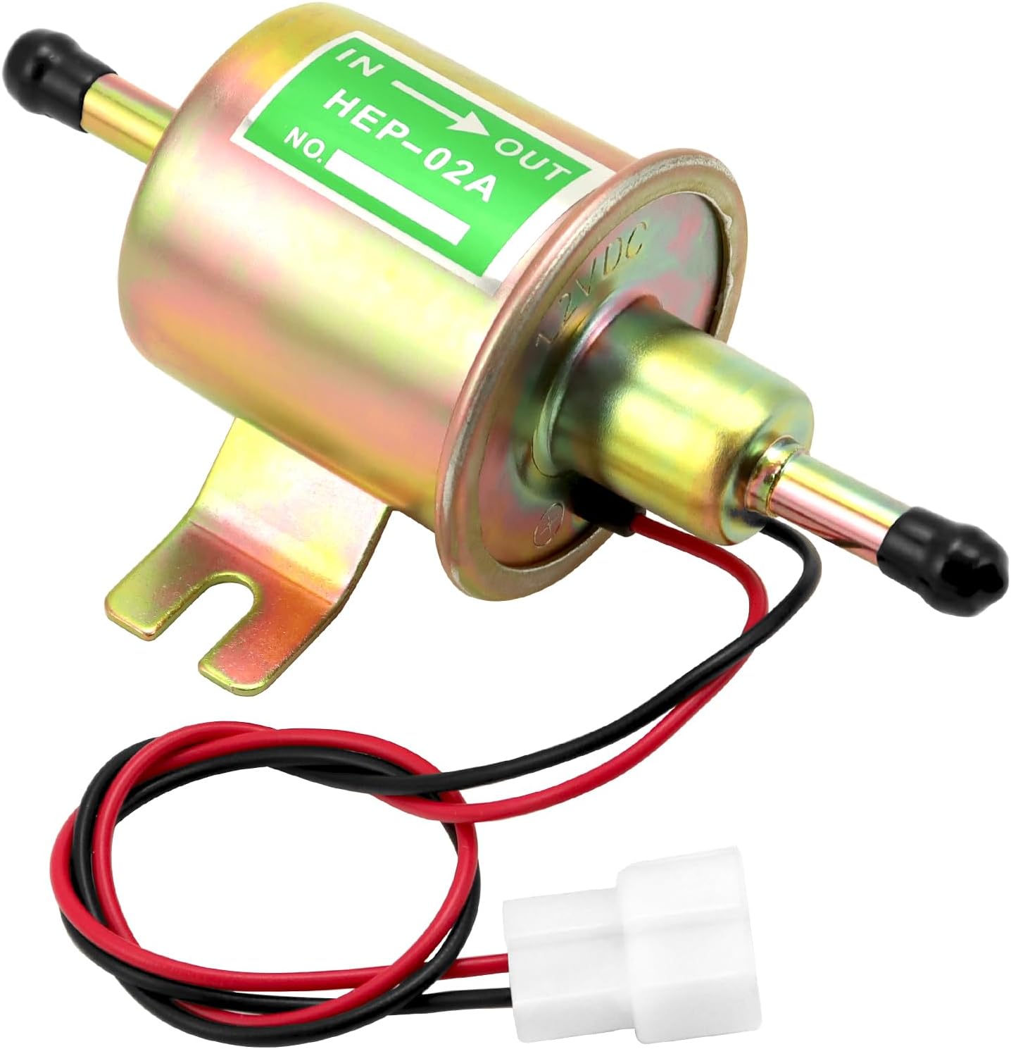 – QWORK® 12v Brass Fuel Pump, Electronic Fuel Pump, Model HEP-02A, for Gasoline and Diesel