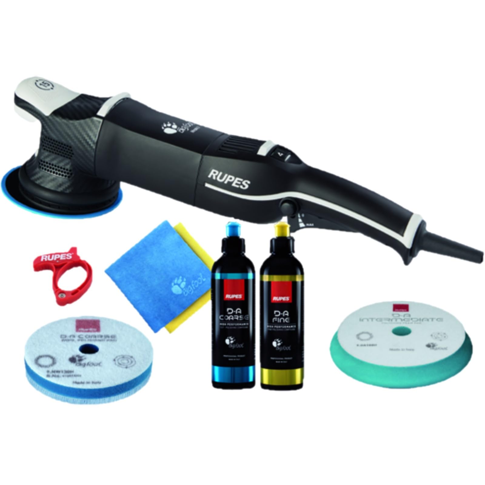 RUPES Bigfoot LHR15V/BAS Mark V Random Orbital Polisher Kit for Car Detailing & Removing Scratches | Pad Slipping Prevention | Anti-Spinning Ring |