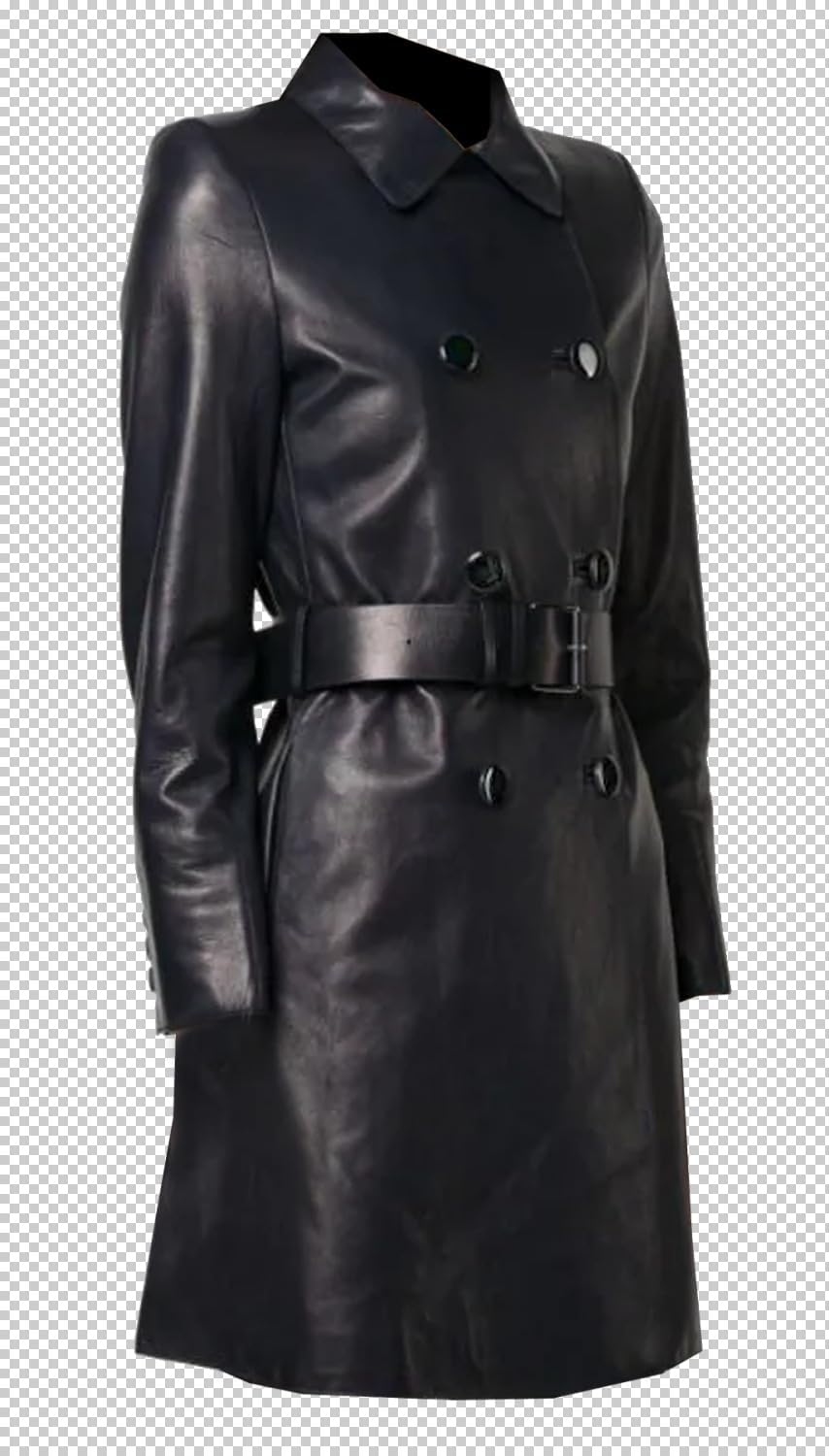 Women's Real Leather Trench Coat - Elevate Your Style with Designer Beauty and Elegance
