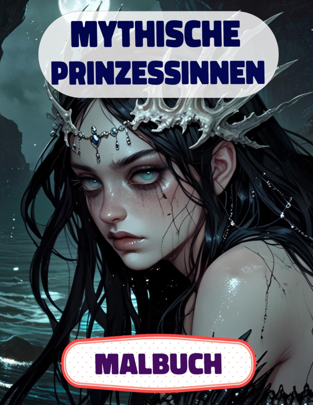 Mythische Prinzessinnen Malbuch: Farbung Seiten Von Fantasy Königinnen Magischen Königlichen Frauen Majestät Feen Märchenfiguren Meerjungfrauen ... Stressabbau | Für Kinder Erwachsene