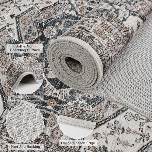 Alfombra de pasillo lavable de 65x180 cm con diseño estampado 7