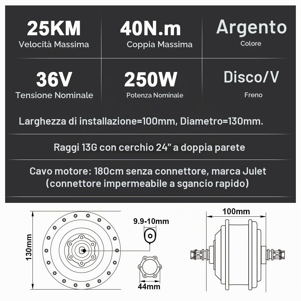 Season 250W Kit Conversione Bici Elettrica 36V Ruota Anteriore da 20/24/ 26/28/ 700c Pollici Set Motore con LCD Sensore di Assistenza Pedalata