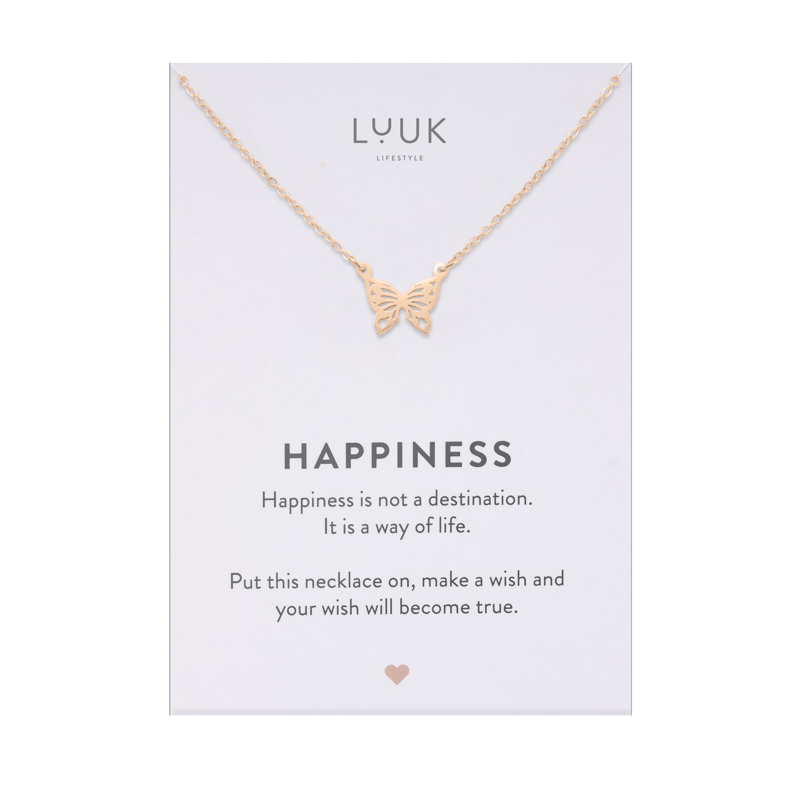 LUUK LIFESTYLE Stainless steel necklace with cute pendants, Angel Wings|Whale|Baguette|Pinecone|Bunny|Honeybee|Duck|Flower, Gifts for Women, 50cm adjustable chain, Silver|Gold|Rose Gold