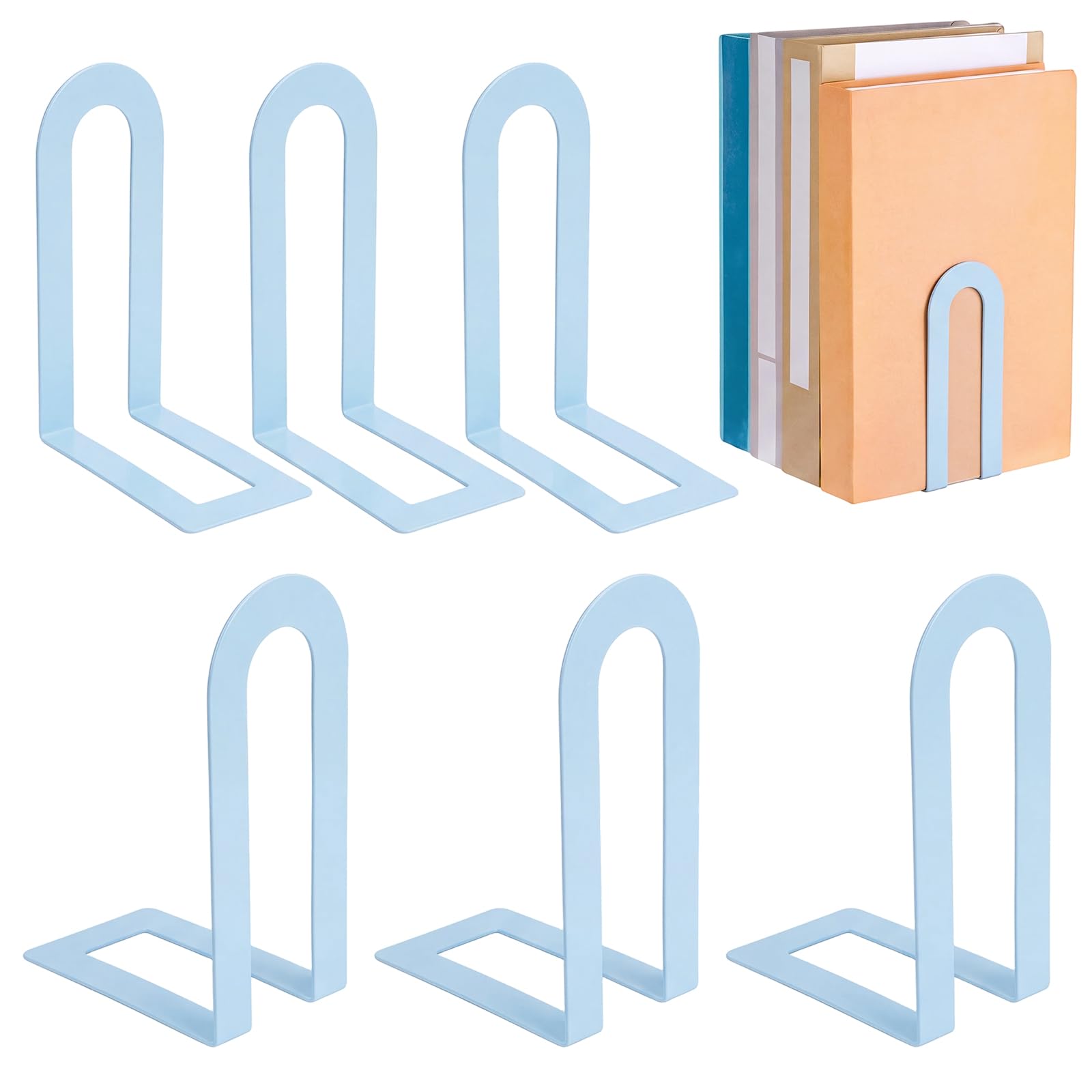 Serre-livres rigides Chunful pour stopper la chute des livres 6 pcs