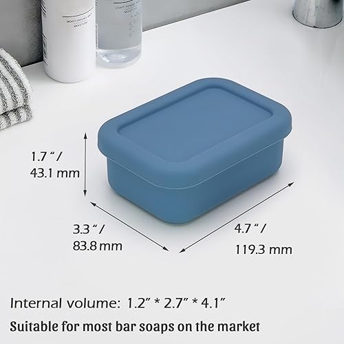 Miniatura 3 de Estuche de jabón de viaje de silicona a prueba de fugas con capa de drenaje, contenedor de jabón portátil compacto, soporte de jabón inastillable