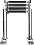 Hoffen Télescopique 4 Échelle d'étape en acier inoxydable Télescoping Échelles extensibles 600 Capacité de livre pour yacht maritime/piscine