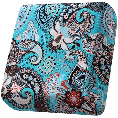 Fuloon Stretch Printed Floral Turquoise Cushion Covers (2-Pack)