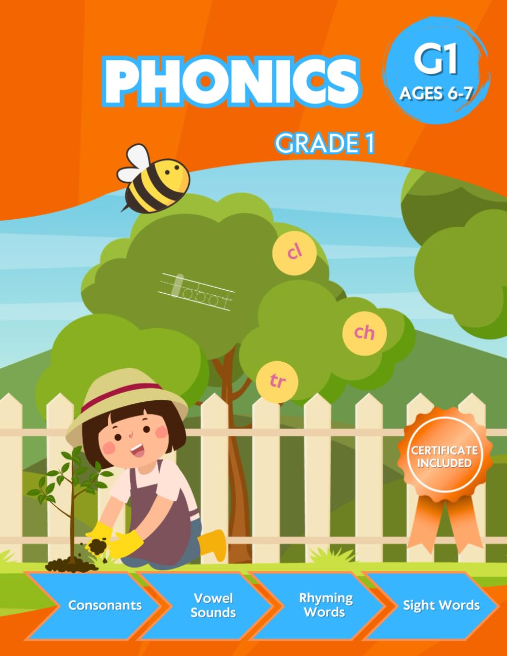 Phonics Grade 1: G1 Consonants, Vowel Sounds, Rhyming Words, Sight Words