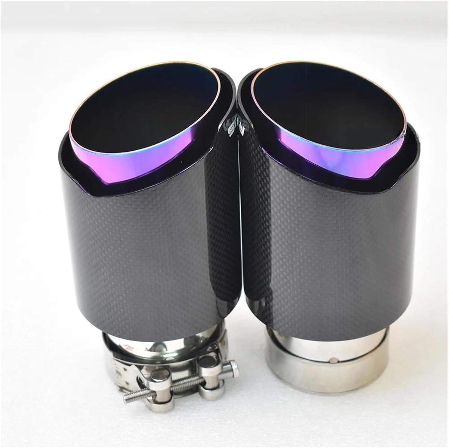 排気管 1PC 自動車部品排気管修正車の排気先端紫色のパイプ光沢のあるカーボンファイバープレーンマフラーパイプ マフラーカッター (