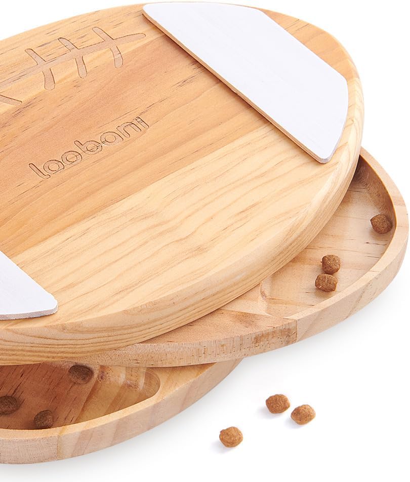 Wooden Football Dog Puzzle Toys | Interactive Treat Puzzle Enrichment Dog Toy - for Small/Medium/Large Dogs