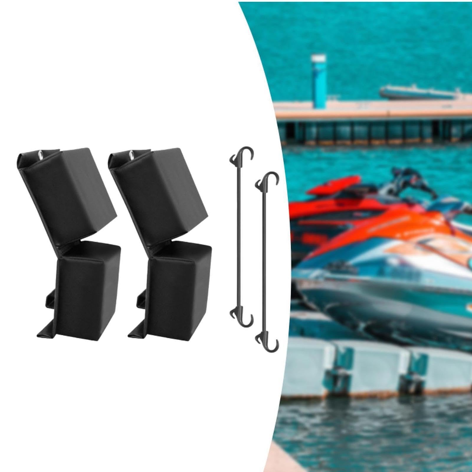 Amagogo Lot de 2 Pare-battages de Bateau, Protection Professionnelle pour l'amarrage, Pratique, sûr, Haute Performance, Robuste, Noir