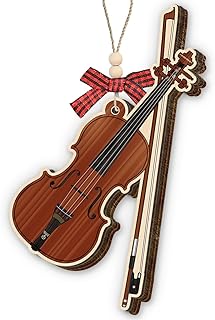 Violin Christmas Ornament 2025 - Violin Ornaments for Girls, Women, Men, Player, Teacher, Wooden Music Christmas Ornament - Unique Gifts for Violin Players