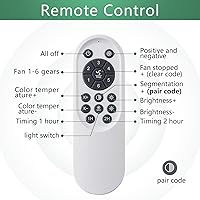 Vista 15 de Modern Flower Ceiling Fan with Light and Remote, Low Profile Ceiling Fans with Lights, 36 Inch Black Flush Mount Ceiling Fan with 3 Light Color 6