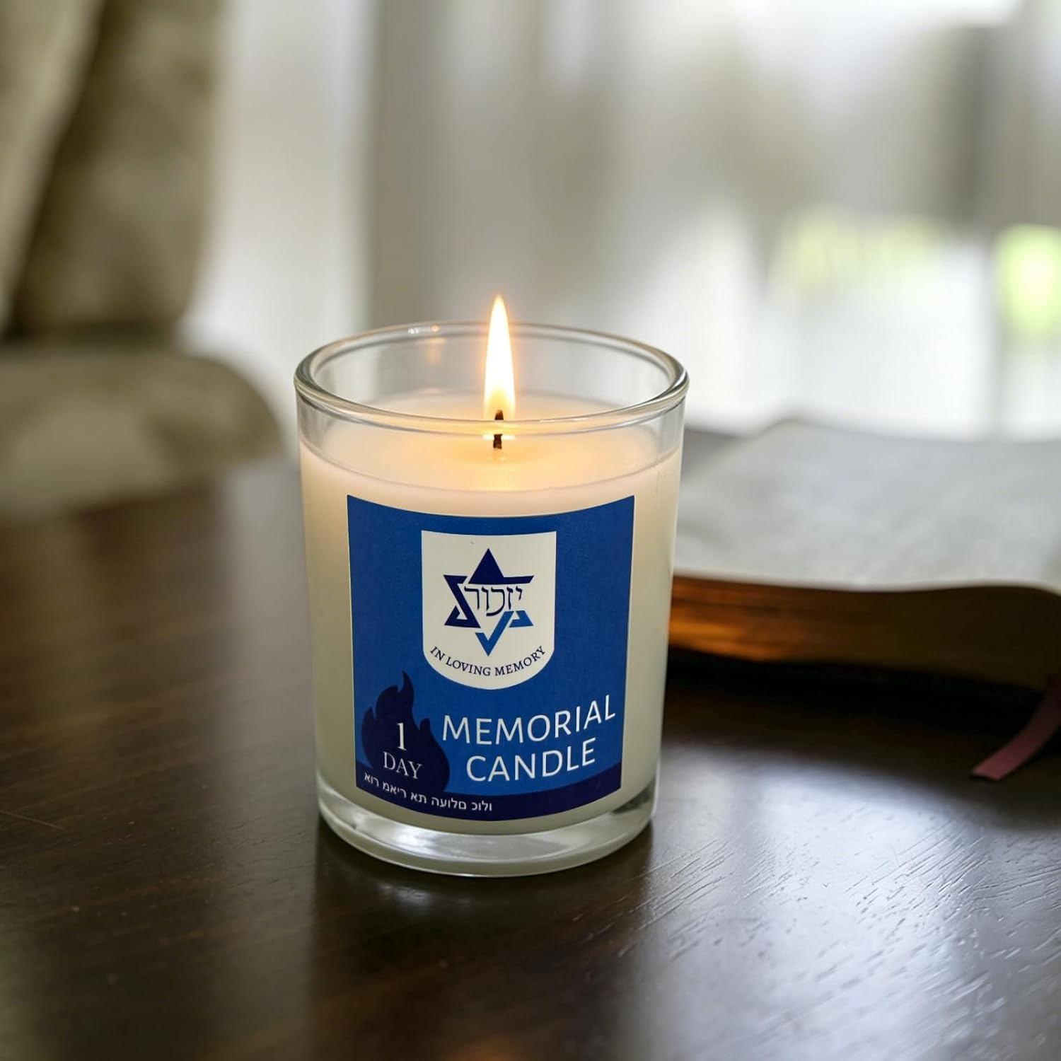 100% Natural Soy 7oz Unscented Jewish Memorial Yahrzeit Candles with 30hr Burn Time - Clean Burning Lead-Free Wick for Yahrzeit Observance & Remembrance - White Sympathy Candles for Home