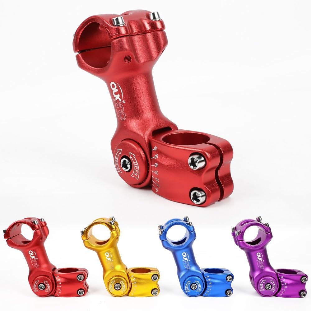 Potencia Mtb Potencia de MTB ajustable de 0 a 60 grados, potencia de ajuste de 25,4/31,8 mm, elevador de manillar de bicicleta de 90 a 130 mm, piezas de bicicleta de potencia coloridas Potencia Bicicl