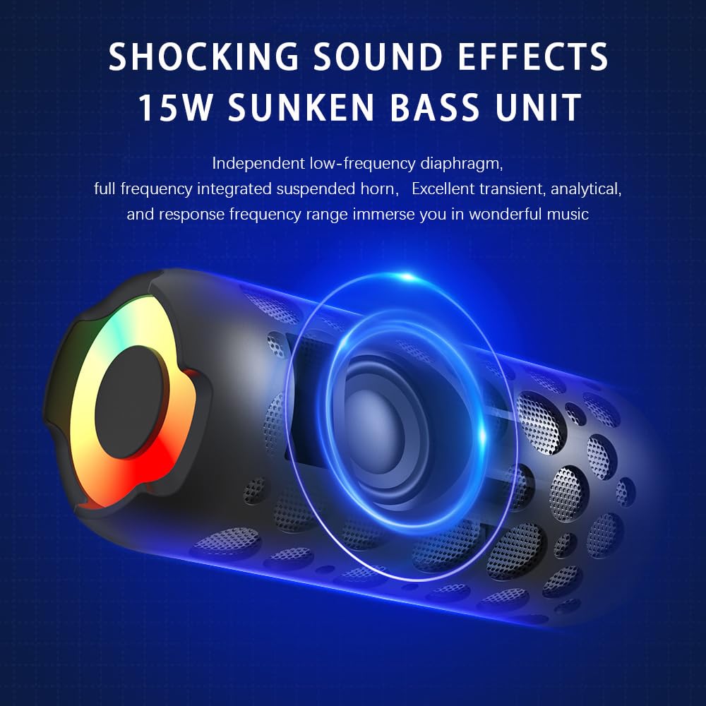 JniTyOpt 2024 New Outdoor Speaker Portable Earphones Speaker Integrated Wireless Bluetooth Earphones (Green)