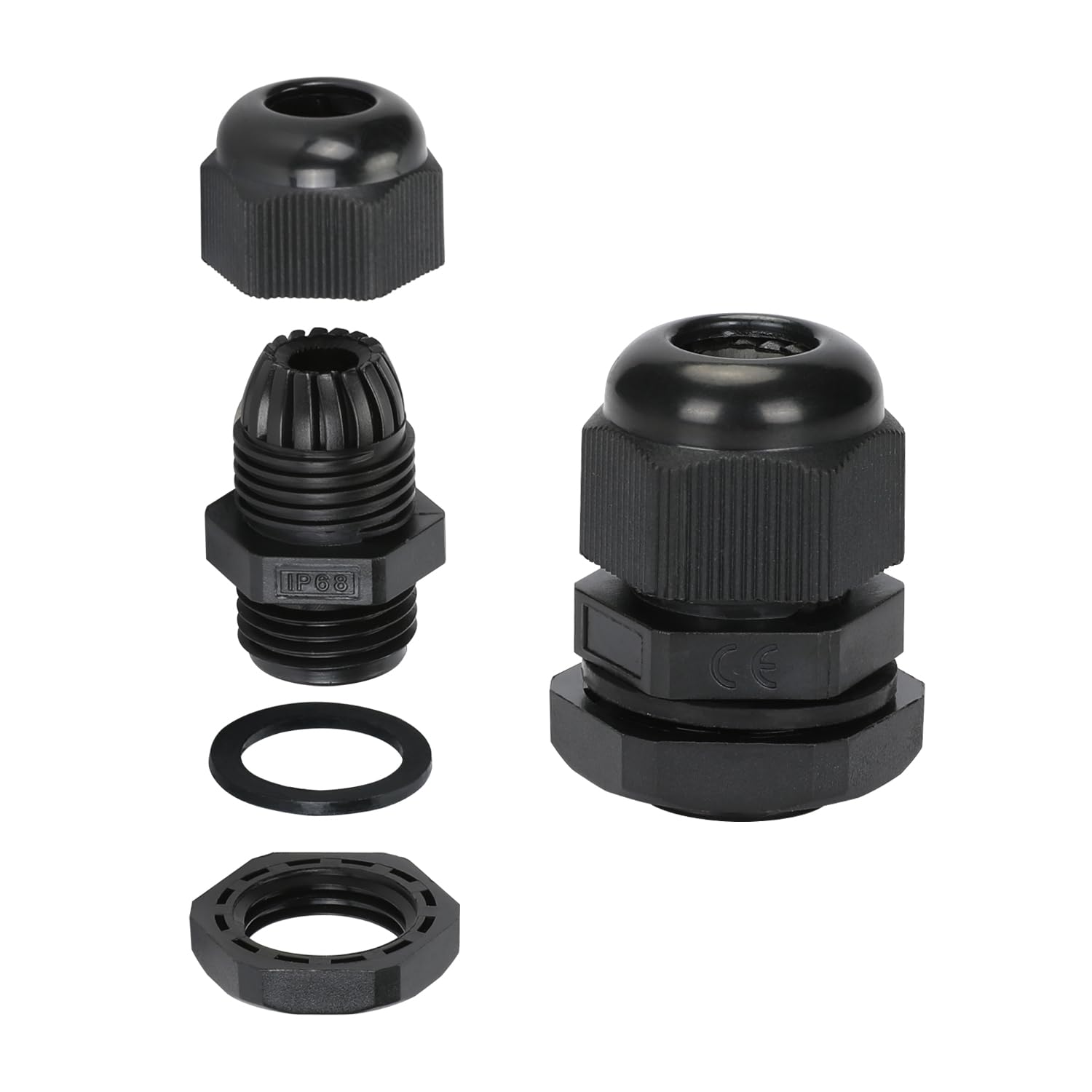 Amazon.com: TOMSHIELE Black Low Profile Solar Double Cable Entry